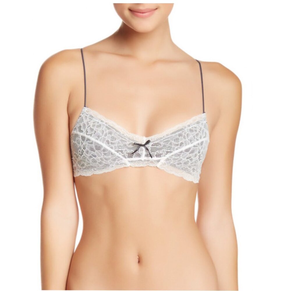 NWT - Honeydew Intimates Emma Elegance Lace Bralette, Charcoal/Cream